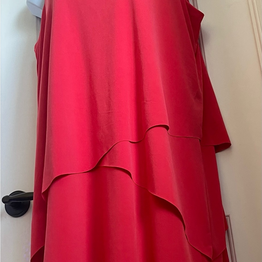 Susan Graver Midi Liquid Knit Sleeveless Tiered V-neckline Dress Size XL Petite - Picture 6 of 11